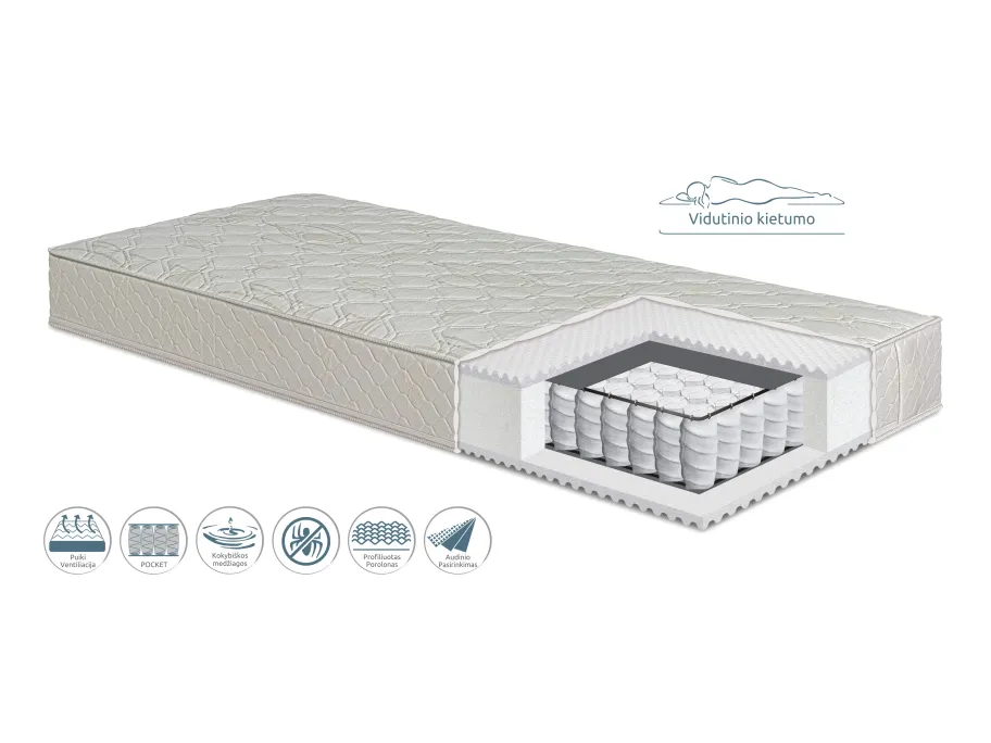 Čiužinys Gemega Amadeo, 150x200x20 cm