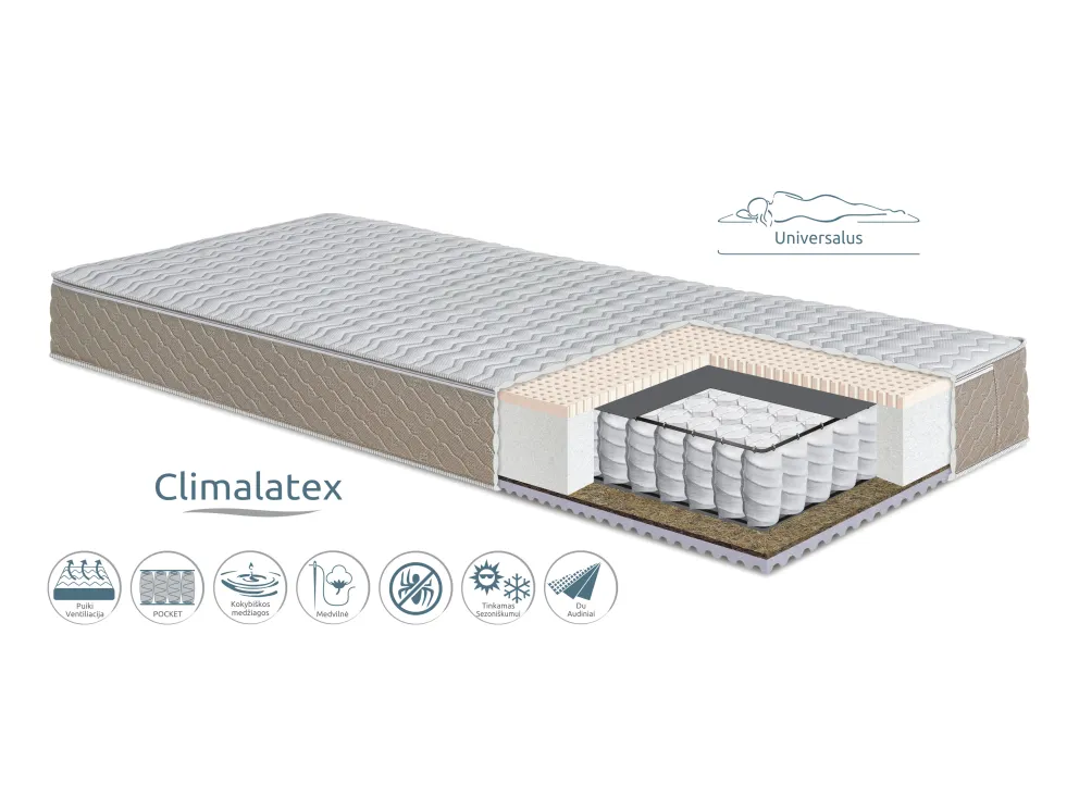 Čiužinys Gemega Amadeo Clima, 80x195x18 cm