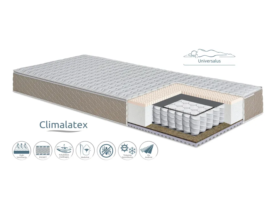 Čiužinys Gemega Amadeo Clima, 140x195x18 cm