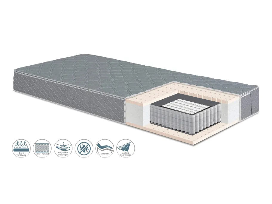 Čiužinys Gemega Amadeo Super Lateksas, 160x200x18 cm