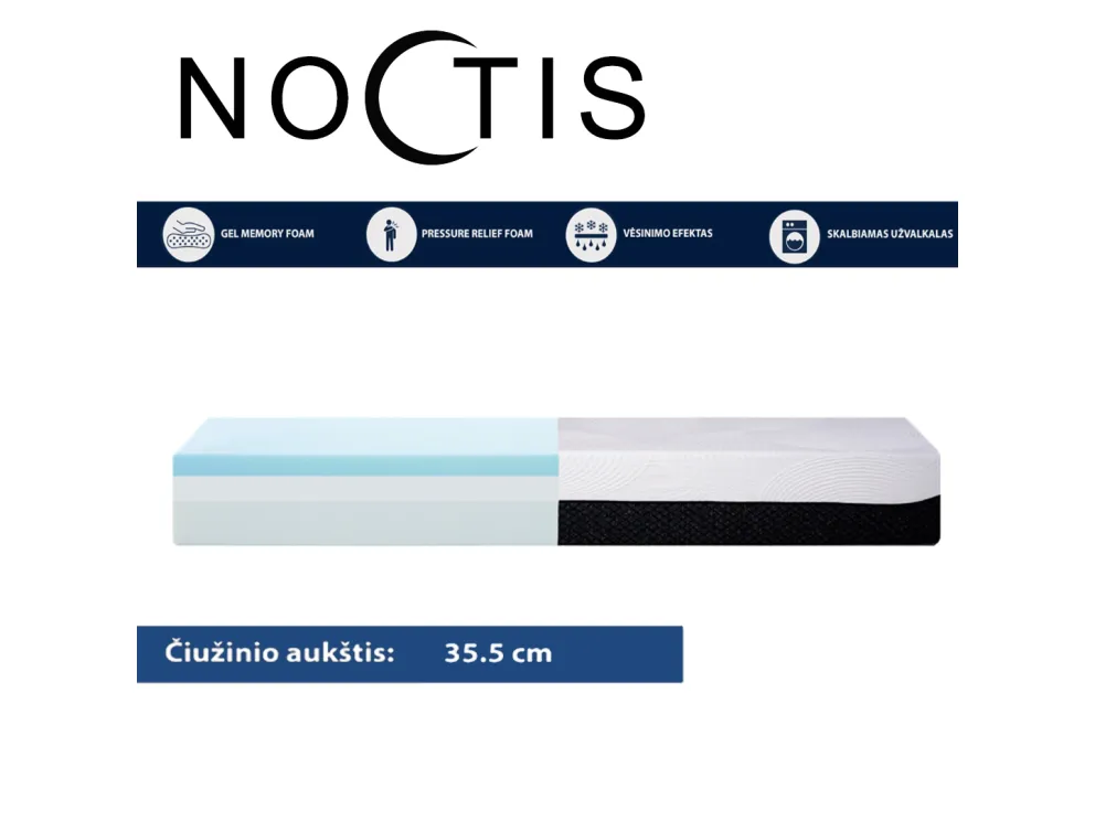 Vidutinio minkštumo čiužinys  90x200x35
