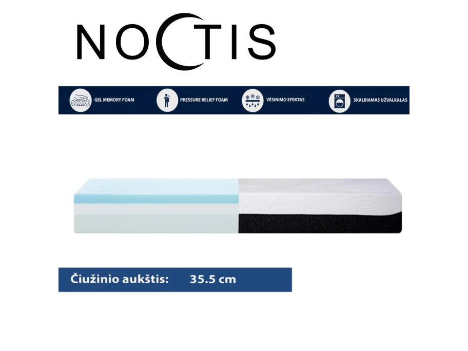 Vidutinio minkštumo čiužinys  90x200x35