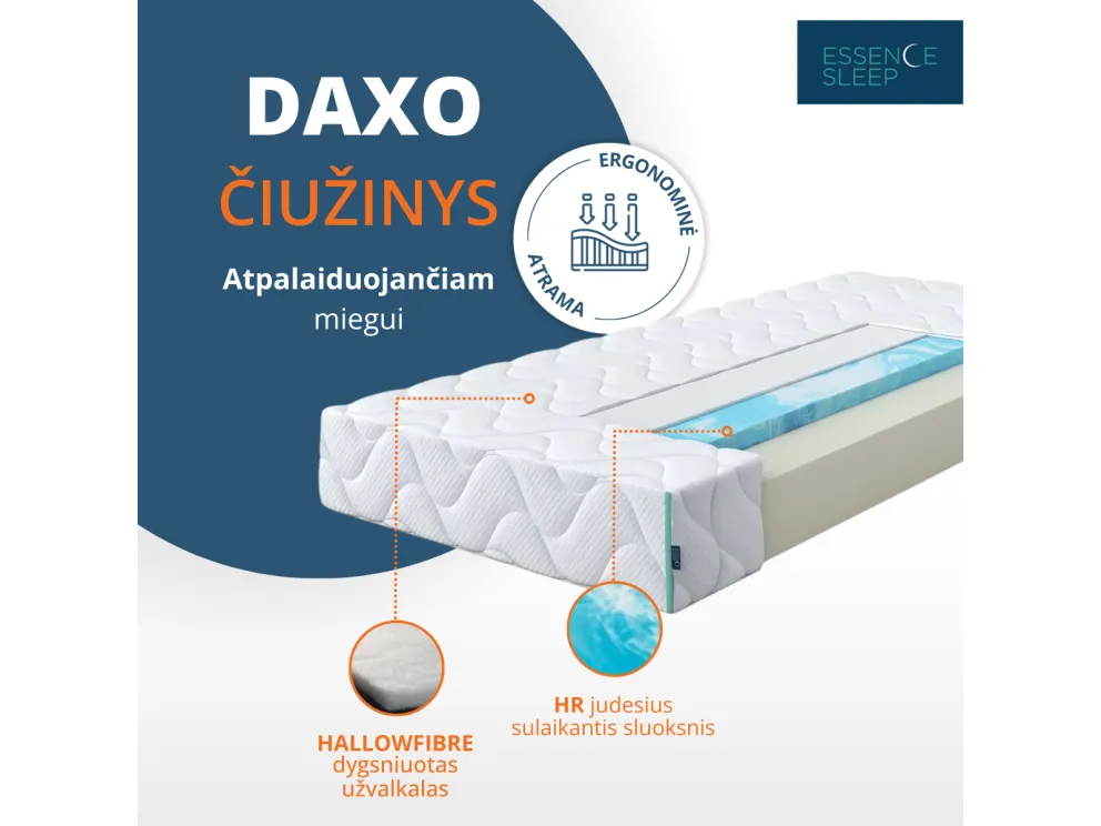 Čiužinys Essence sleep Daxo, 160x200x20 cm