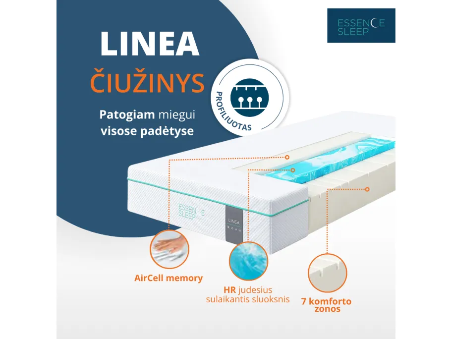 Čiužinys Essence sleep Linea 160x200x22 cm
