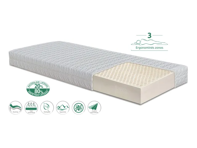 Čiužinys Gemega Briuge 3 zonos, 90x200