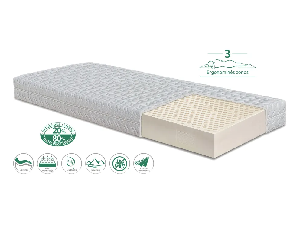 Čiužinys Gemega Briuge 3 zonos, 160x200