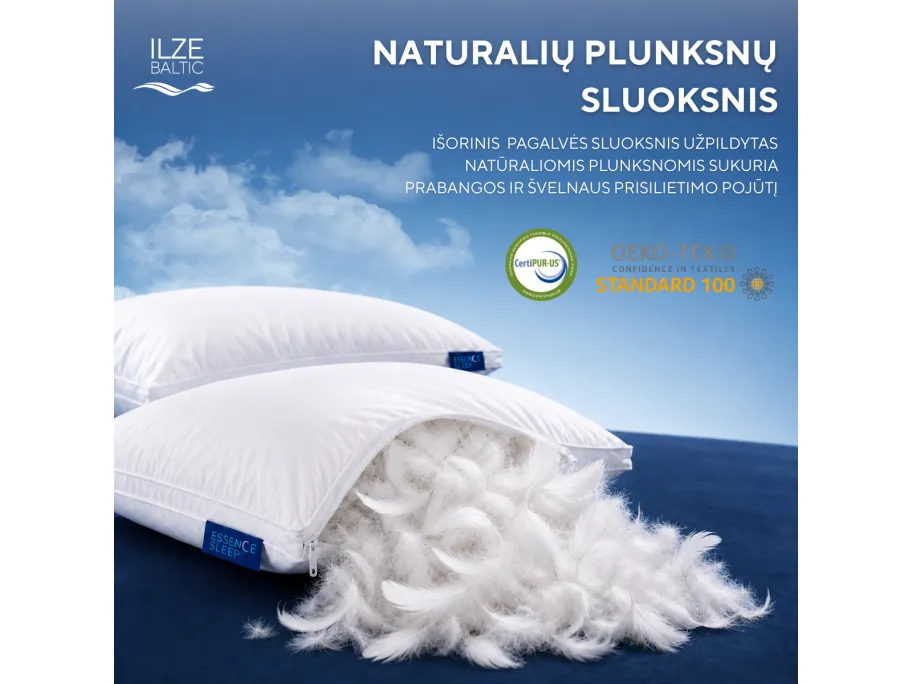 Essence sleep, naturalių plunksnų pagalvė